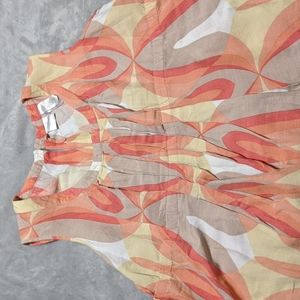 Sleeveless shirts, size 16, grey and coral, ribbon adjustable